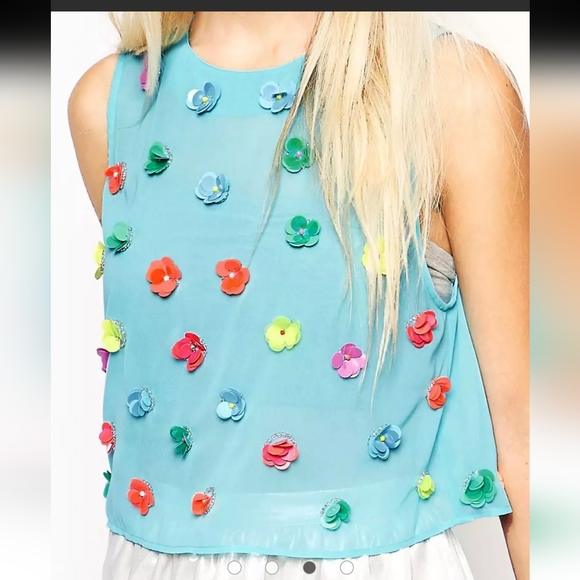 COPY - 🌸🏵🌸ASOS FLOWER EMBELLISHED TOP, FAIRY CORE - Picture 2 of 7